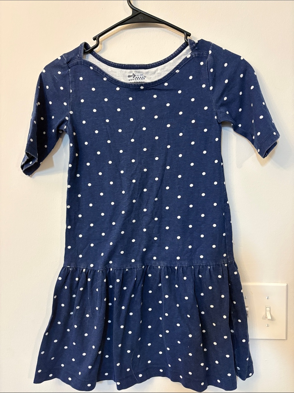 Old Navy Blue and White Polka Dot Casual Dress size 8